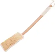 Ipetboom Loofah Shower Brush Exfoliating Back Brush Bath Brush Back Brush with Long Handle Loofah Back Scrubber Loofah Back Brush Body Scrubber Shower Back Brush Bath Back Brush Wood Beige