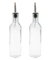 Olive Oil Pourer Bottle Vinegar Dressing Drizzler Dispenser With Tapor 250ml x2