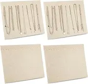 Juexica 4 Pack Necklace Display Stands for Selling with 17 Hooks Velvet Jewelry Display Necklace Holder Organizer for Vendors Events Jewelry Pendants Home Stores Showcase Stands(Flaxen)