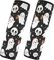 Car Seat Belt Pads 2 Pcs Breathable Seat Belt Shoulder Strap Covers Pad Child Safety Seat Shoulder Strap Cover Car Accessories for Adults Child Kids S Vector Halloween Pattern Cute