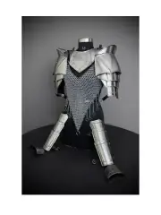 Knight Brave Female Half Armor Suit with Chainmail Fantasy Armor For Halloween