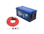 Kings 200Ah Lithium LiFePO4 Battery Prismatic Cell+ 25A Wiring Kit for DC chargers trailers
