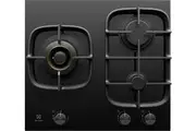 Electrolux 60cm 3 Zone Black Ceramic Glass Gas Cooktop EHG635BE