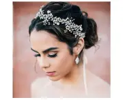 Crystal Bridal Headpiece Silver Wedding Headband for Brides Pearl Hair Vine Rhinestone Hair Accessories for Women - Silver Headband