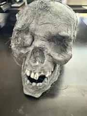 ZOMBIE ROTTING SKULL Dead Old Man Skull Latex Rubber Rotted Face Scary Evil
