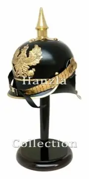 Brass German Officer's Armor Prussian Pickelhaube Spiked WWI Helmet With Stand