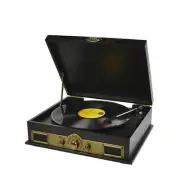 mbeat Vintage USB Turntable with Bluetooth Speaker and AM/FM Radio Vinyl Turntab