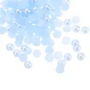 720pcs ABS Half Pearl Beads 6mm Flat Back Imitation Pearl Colorful Blue