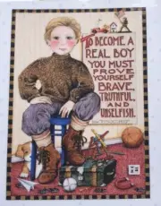Mary Engelbreit Handmade Magnet-To Become A Real Boy You Must Prove Yourself