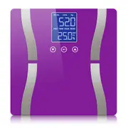 SOGA Glass LCD Digital Body Fat Scale Bathroom Electronic Gym Water Weighing Scales Purple