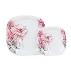 Melamine Square Full Plates & Quarter Plates Pack 12 Floral Print (GF-F-QP-7-12)