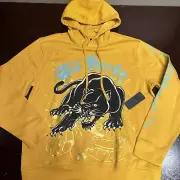 Ed Hardy Hoodie Yellow Graphic Crouching Panther with shorts Men's Size XL