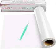 HTVRONT Heat Transfer Vinyl White HTV Rolls - 12" x 15ft White Iron on Vinyl for All Cutting Machines, White HTV Vinyl for Shirts - Easy to Cut & Weed for Heat Vinyl Design