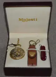 NIB Majesti Majestron Geese Ducks Pocket Watch Gift Box Utility Knife Key Chain