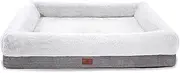 Orthopedic Dog Beds for Extra Large Dogs, Waterproof Dog Bed, Bolster Sides Dog Sofa Bed with Removable Washable Cover & Non-Skid Bottom, Egg Foam Big Dog Couch for Pet Sleeping, Gray Pet Bed
