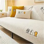 Thicken Plush Couch Cushion Winter Warm Sofa Pad for Living Room Decor Corner Non-Slip Sofa Cover Back Towel Sectional Sofa Mat(A2 Sofa mat,N 110x110cm 1pc)