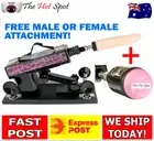 Fucking Machine + FREE ATTACHMENTS Thrusting Pumping Dildo Pocket Pussy Sex Toy