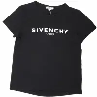 在飛比找Yahoo奇摩購物中心優惠-GIVENCHY 童裝 植絨刺繡字母黑色短袖TEE T恤