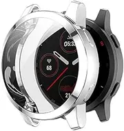 Case Covers intended for Garmin Venu 2S Watch Case Screen Protector, All-Around Protective Case Soft TPU Bumper intended for Garmin Venu 2S Accessories (Silver, Venu 2S)