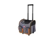 Pet Trolley Dog Cat Puppy Travel Wheeled Cart Portable Foldable Carrier Orange