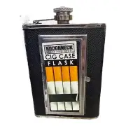 RoughNeck Stainless Steel Cigarette Case Flask – 6 Oz Pocket Flask with Built-In