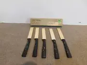 Vintage Steak Knives Black Confetti Handles Original Box Japan Set of 5 NEW
