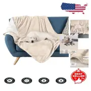 Contemporary Cream Sherpa Dog Blanket - Large 80x100in for All Life Stages
