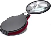 YOSADIER 5pcs Portable Folding Magnifier with Protective Case Handheld Loupe for Reading Hobbies Jewelry Inspection and More Black