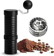 Adjustable Coffee Bean Grinder for Home Use Stainl Steel M l Espresso Grinder Bearing Positioning with 2-in-1 Anti-Slip Base Wood Hand Crank Portable Coffee Grinder for Camping Travel Black B