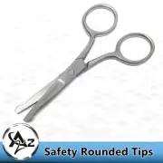 3.75" Straight Mustache Nose Ear Beard Hair Remover Scissors Trimmer Safety Tips