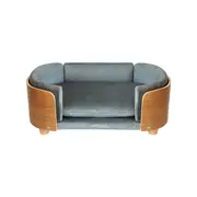 Luna Oval Pet Bed Small Velvet Grey