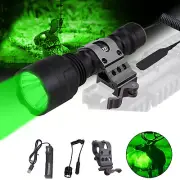 Hunting Green Light LED Flashlight 650Lumens Predator Torch QD 20mm Rail Mount