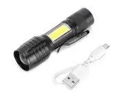 High Bright USB Pocket Torch LED Flashlight for Outdoor Camping Emergency