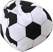 ULDIGI Plush Toy Storage Bag Stuffed Animal Bean Bag Cover Soccer Shape Soft Bin for Boys and Girls Easy-clean Material