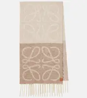 [Loewe] Loewe Anagram alpaca and wool-blend scarf One Size beige