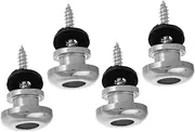Totority 4pcs Guitar Strap Locks for Acoustic Electric Guitars Ukulele Easy Install Mushroom Button Lock Washers Silver