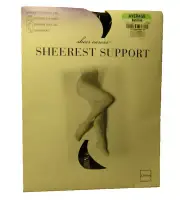 VTG Sheer Caress Sheerest Support Control Top Panty Hose Black Velvet USA Made
