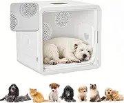 85L Pet Dryer Box for Dogs&Cats - Double Motor Quiet Blower,Detachable Window&Hair Collectors - Grooming Bath Drying