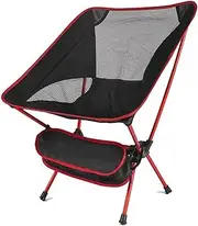 Camping Stool Camping Stool Camping Fishing Barbecue Chair Portable Ultra Light Folding Chair Outdoor Travel Camping Hiking Picnic Beach Chair Moon Chair(Red)