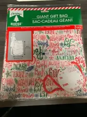 New Christmas Giant Gift Presents Bag w Tag 36" x 44" ~ Merry Word (Qty 1)