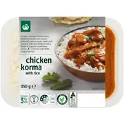Woolworths Chicken Korma With Rice Chilled Meal 350g