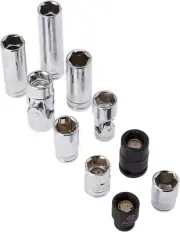 GEARWRENCH 1/4 and 3/8-inch Drive 6 Point Socket Set, 12 mm, Black