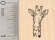 Giraffe Rubber Stamp, African Wildlife Portrait, Small D25123 WM