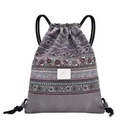 Drawstring Bags For Yoga Sport Gym, String Backpack Beach Bag Style B/ Gray