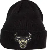 New Era NBA Team Metallic Badge Beanie Winter Hat, Chicago Bulls, One Size