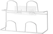 Wall Mounted Shoe Rack, 2 Pcs Hanging Shoe Holder Hanger Towel Rack Hanger Bathroom Slippers Drain Storage Shelf For Shoes(White)