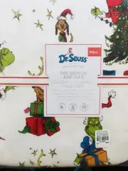 Pottery Barn Kids The Grinch & Max Cotton Full Sheet Set Flannel Christmas