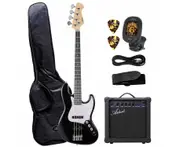 Artist AJB Black Bass Guitar w/ Accessories & Amp