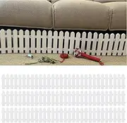 Under Couch Blocker for Toys 30 Pack, Under Bed Guards for Pets Plastic Stopper, Spliced Barrier to Block Cats and Dogs for Furniture Sofa (White Plastic with 20pcs Cable Ties)