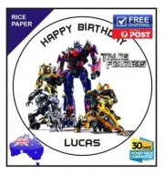 Transformers Edible Rice paper Image Cake Birthday Party Topper custom 19cm